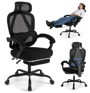 Sedia ergonomica da ufficio - Sedia da ufficio - Sedia da lavoro - Sedia per computer - Sedia girevole - Poggiapiedi estensibile
