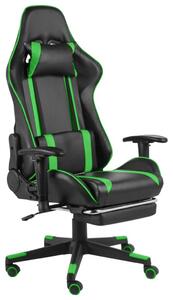 Sedia da gaming – Sedia da gioco ergonomica verde con poggiapiedi pieghevole