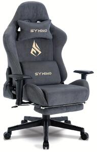 Sedia da ufficio – Elegante sedia da gaming grigia, con comfort ergonomico e dotata di rotelle