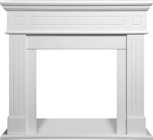 Cambridge - Cornice per Camino 110x100x36 cm Rivestimento Decorativo in Legno MDF Bianco