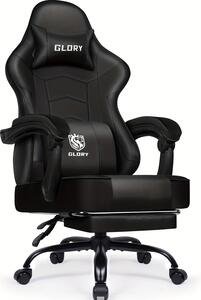 Sedia da ufficio ergonomica con poggiapiedi, supporto lombare, poggiatesta e design girevole