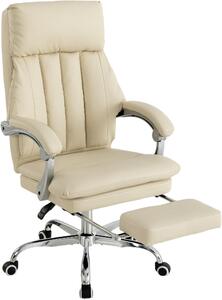 Poltrona - Sedia da ufficio - Poltrona relax - Sedia da esterno - Design ergonomico - Ecopelle con poggiapiedi