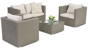 Mobili da giardino in technorattan Roma Coffee 4 Garden Point grigio chiaro