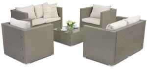 Mobili da giardino in technorattan Roma Coffee 6 Garden Point grigio chiaro