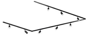Set MRail da 6 metri, forma diritta/a L/a U + 8 faretti inclusi, nero