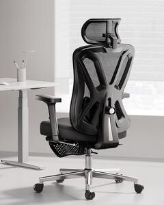 P5: Sedia da ufficio ergonomica con poggiatesta e supporto lombare regolabili, cuscino confortevole, supporto per computer, funzione di inclinazione, girevole, realizzata in rete