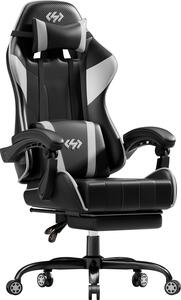 Sedia da gaming ergonomica e sedia da ufficio con schienale e poggiapiedi regolabili