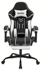 Sedia da gaming - Sedia per videogiochi - Sedia da ufficio - Sedia da gaming con poggiapiedi - Sedia da gaming con seduta ampia