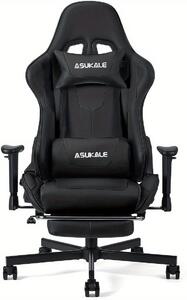Sedia da gaming – Sedia da ufficio – Sedia per videogiochi – Ergonomica – Braccioli regolabili – Poggiapiedi
