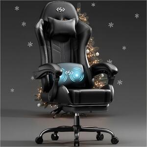 Sedia ergonomica da gaming - Sedia da ufficio - Sedia da gaming nera - Sedia da computer confortevole - Sedia da lavoro regolabile
