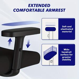Sedia da ufficio con design ergonomico, braccioli regolabili e supporto lombare