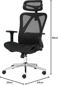 Sedia da ufficio ergonomica, sedia da ufficio con schienale alto, supporto lombare regolabile, poggiatesta e braccioli 3D, sedia da ufficio direzionale con altezza regolabile, sedia girevole