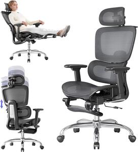 Sedia ergonomica da ufficio - Sedia da ufficio con poggiapiedi - Sedia da ufficio - Sedia da lavoro - Sedia da scrivania per studenti