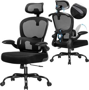 Sedia da ufficio ergonomica con poggiatesta 3D e supporto lombare regolabile