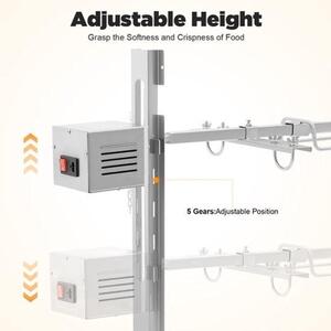 Spiedo rotante elettrico per barbecue - 20W - Acciaio inossidabile - Regolabile - Accessorio per griglia
