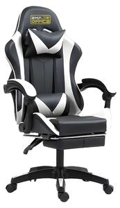 Sedia da gaming – Sedia da gioco ergonomica con poggiapiedi estraibile e schienale reclinabile – Nera