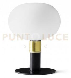 Mose lampada da tavolo 1 luce in metallo nero e particolari bronzo-