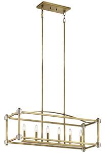 Lampadario Contemporaneo Cayden Acciaio Ottone Naturale 6 Luci E14 IP20