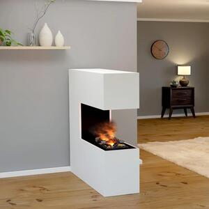 Stufa elettrica a vapore - Bianco - Montaggio a parete - Potenza: 2000 Watt - Design moderno - Camino d'atmosfera