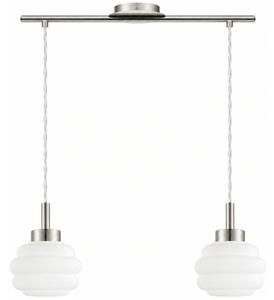 BRILAGI - Lampadario LED a cavo RETRO GLASS 2xE27/60W/230V cromo opaco/bianco