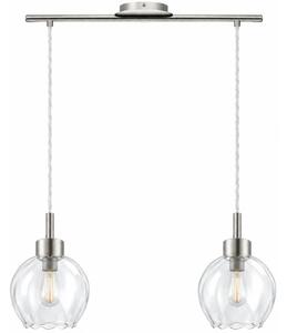 BRILAGI - LED Lampadario a cavo RETRO GLASS 2xE27/60W/230V cromo opaco/trasparente