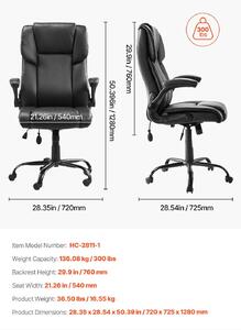 Sedia da ufficio – Sedia ergonomica per ufficio – Rivestita in (PU) – Peso massimo supportato: 136 kg