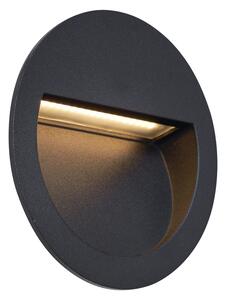 Lampada da parete moderna da incasso nera con LED IP65 - Gem