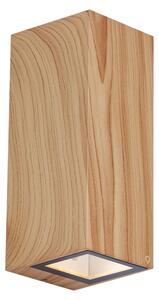 Lampada da parete scandinava in legno 2 luci GU10 70mm IP54 - Baleno