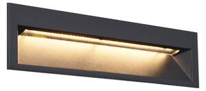 Lampada da parete moderna da incasso nera 28cm incl. LED IP65 - Mert