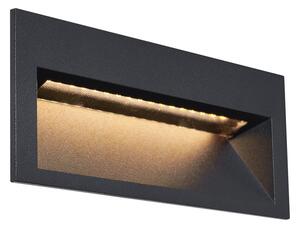 Applique da parete ad incasso moderna nera 16cm incl. LED IP65 - Mert
