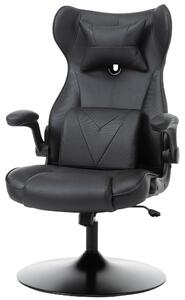 Sedia da gaming – Sedia da ufficio – Sedia da lavoro – Ergonomica – Con funzione oscillante e cuscini – Nera