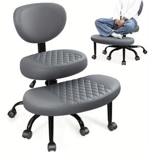 Sedia ergonomica per le ginocchia - Poggiagambe - Sedia per la meditazione - Sedia da scrivania - Supporto per la seduta - Rivestimento in ecopelle