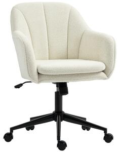 Sedia da ufficio - Sedia per trucco - Sedia da lavoro - Sedia - Beige - Schienale ergonomico curvo