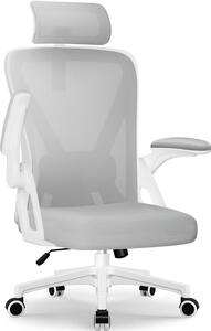 Sedia da ufficio ergonomica con supporto lombare e poggiatesta – Braccioli pieghevoli
