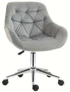 Sedia da ufficio – Sedia da ufficio grigia ergonomica con altezza regolabile e ruote girevoli