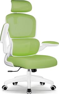 Sedia da ufficio ergonomica con poggiatesta, braccioli e supporto lombare regolabili, adatta a utenti fino a 150 kg