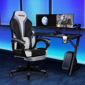 Sedia da gaming IntimaTe WM Heart, sedia da gaming ergonomica, con schienale alto, sedia da ufficio con seduta imbottita, poggiapiedi pieghevoli e braccioli regolabili