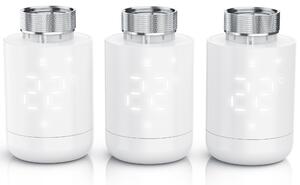 Set di 3 termostati per radiatori WLAN, con controllo tramite app, programmazione settimanale, display LED, manopola rotativa, rilevamento finestra aperta, protezione antigelo, termostati per riscaldamento, confezione da 3, colore bianco