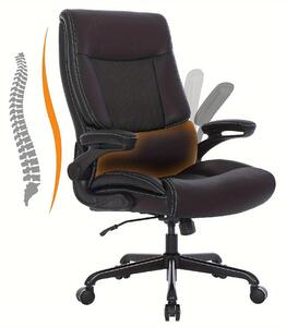 Sedia da ufficio ergonomica – Sedia robusta e di grandi dimensioni, con seduta in memory foam e braccioli ripiegabili
