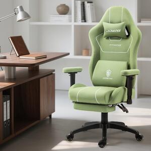 Sedia da gaming ergonomica, adatta anche come sedia da ufficio, con schienale alto, braccioli regolabili e poggiapiedi, colore nero