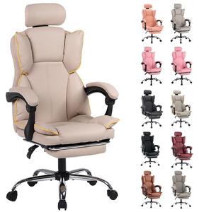 Sedia da ufficio ergonomica – Sedia da gaming con altezza regolabile – Beige con dettagli dorati