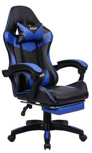 Sedia da gaming - Sedia per videogiochi - Pouf - Sedia da ufficio - Design ergonomico - Poggiapiedi regolabile - Schiuma viscoelastica