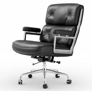 Sedia da ufficio – Sedia ergonomica girevole bianca, con altezza regolabile e base in alluminio