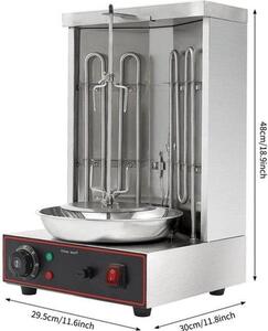 Macchina per barbecue elettrica per sabbia - 3000W - 29,5x30x48 cm - Acciaio inossidabile - Adatta per uso commerciale e domestico