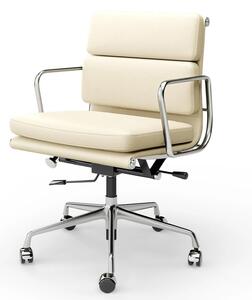 Sedia da ufficio – Sedia direzionale ergonomica con rotelle – Comoda sedia girevole con rivestimento effetto pelle