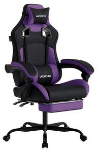 Sedia da gaming ergonomica – Sedia da ufficio – Schienale e poggiapiedi regolabili – Colore: nero e viola