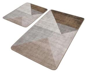 Set di tappetini per il bagno grigi/marroni in velluto 2 pz 60x100 cm – Mila Home