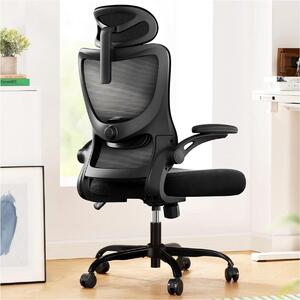 Sedia da ufficio ergonomica - Sedia da gaming - con schienale regolabile - 60 x 58 cm - Nera