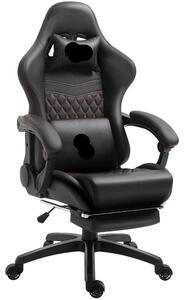 Sedia da ufficio - Sedia da lavoro - Sedia da gaming - Sedia per ufficio - Sedia per computer - Design vintage - Poggiapiedi estraibile