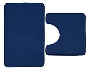 Set di tappetini per il bagno blu scuro in memory foam 2 pz per WC 50x80 cm Anti-Bacterial – Catherine Lansfield